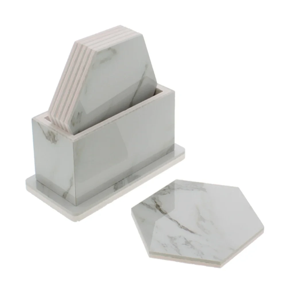 PORTA VASO 6 PZAS 9.5X9.5CM (37120) BLANCO