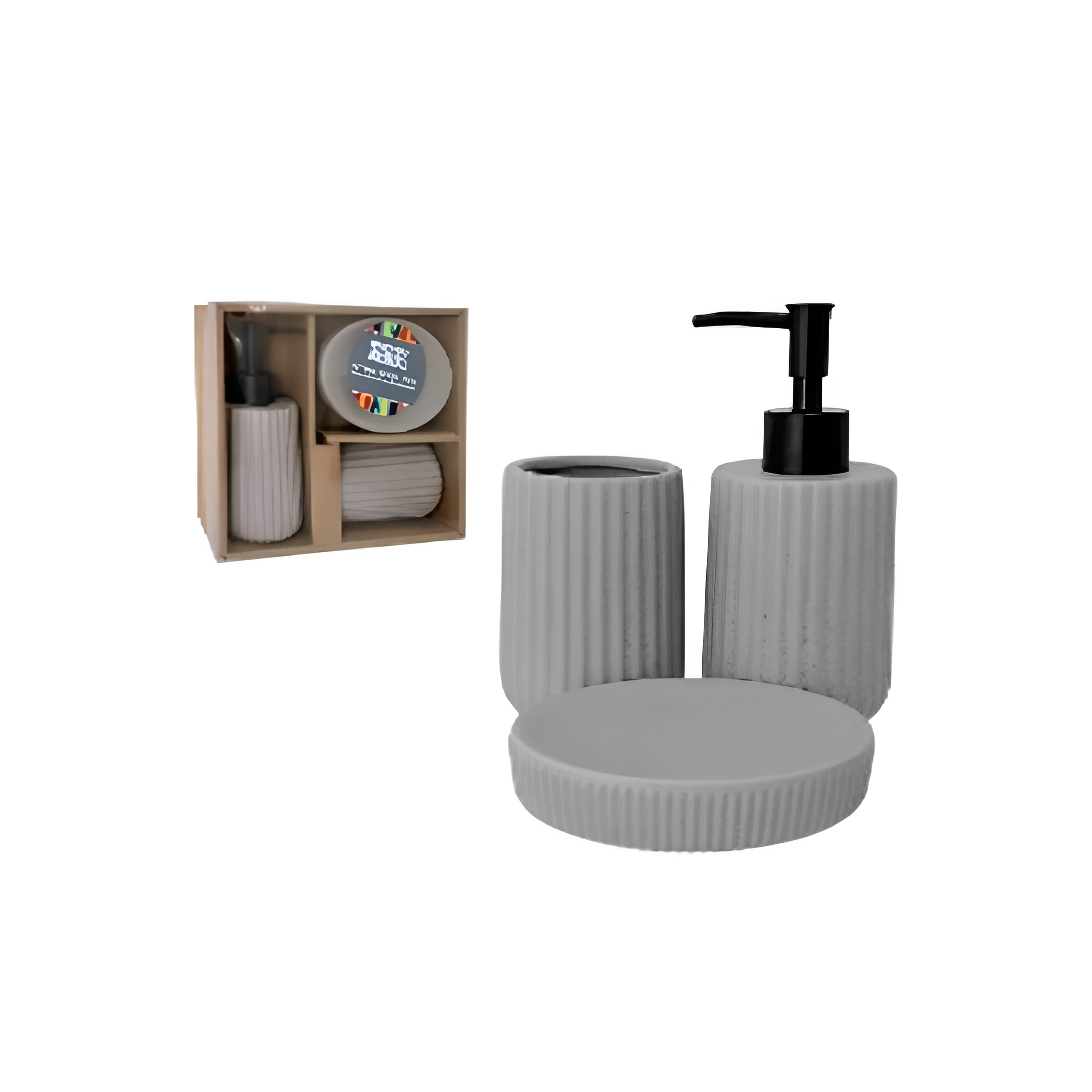 ACCESORIOS P/ BAÑO 3PZAS 734-2403626 CREMA