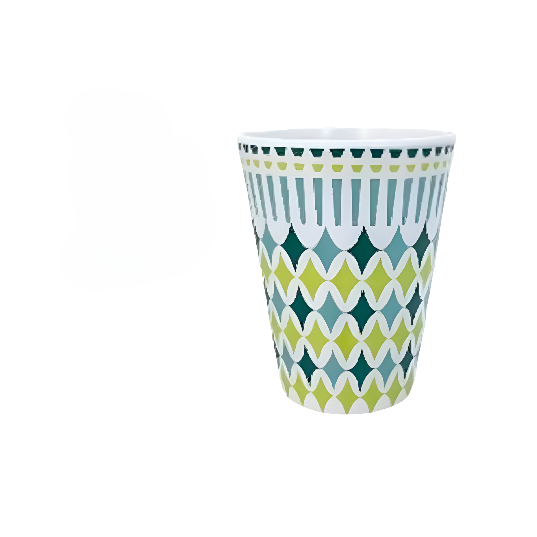 VASO 325ML 726-2403781 BLANCO/VERDE/CELESTE
