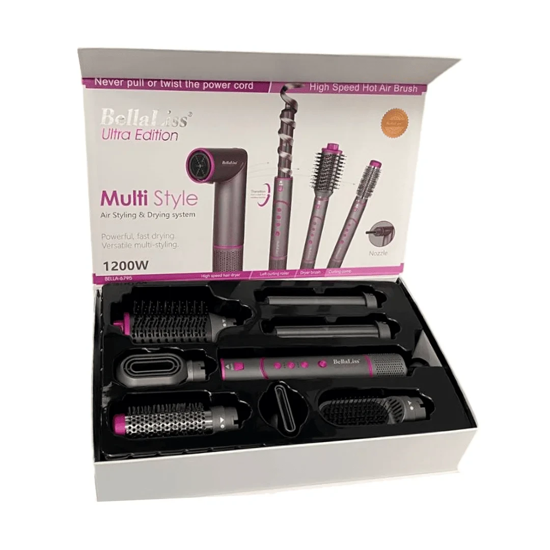 SECADOR D/CABELLO BELLALISS MULTIF 8-IN-1 BELLA-6795 ULTRA EDITION NEG/MOR